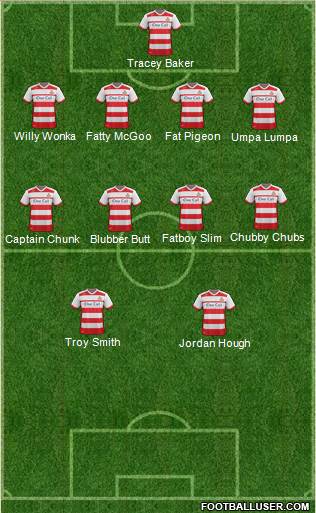 Doncaster Rovers 4-4-2 football formation