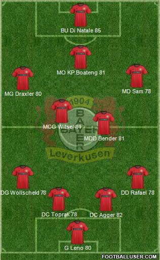 Bayer 04 Leverkusen Formation 2013