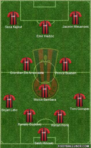 NK Celik Zenica Formation 2014