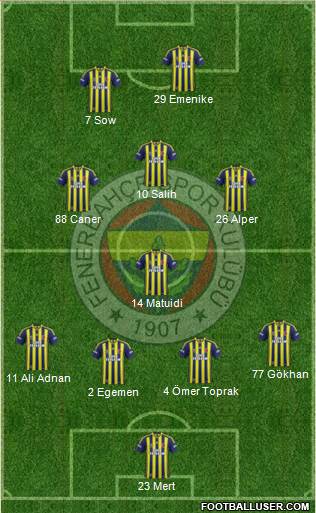 Fenerbahçe SK Formation 2014