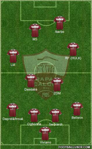 Trapani 4-4-2 football formation