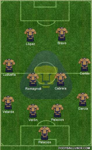 Club de Fútbol Universidad Formation 2014