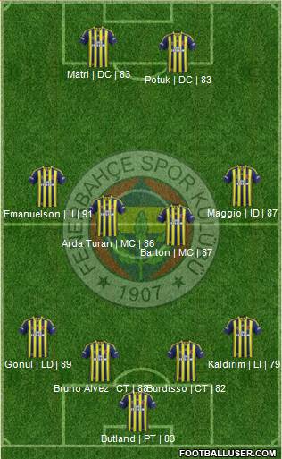 Fenerbahçe SK Formation 2014