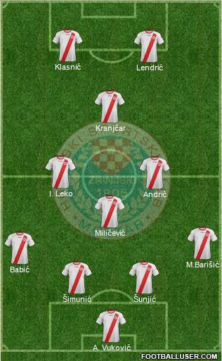 HSK Zrinjski Mostar football formation