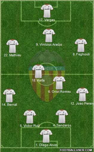 Valencia C.F., S.A.D. Formation 2014