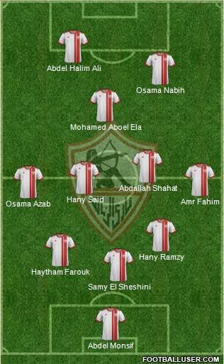 Zamalek Sporting Club 3-4-1-2 football formation