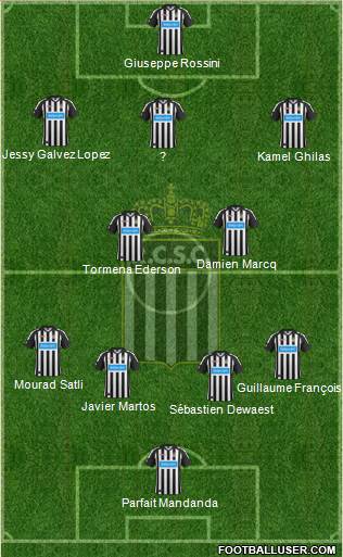 Sporting du Pays de Charleroi 4-3-2-1 football formation