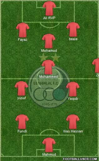Esteghlal Tehran Formation 2014