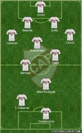 Platense 4-4-2 football formation