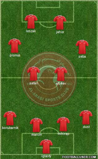 Al-Arabi Sports Club (QAT) 3-4-3 football formation