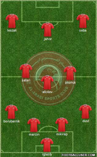 Al-Arabi Sports Club (QAT) 3-4-3 football formation