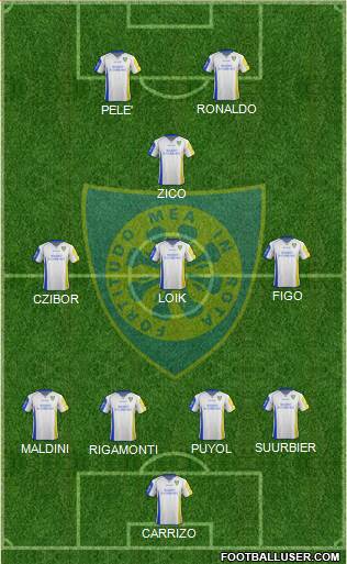 Carrarese 4-3-1-2 football formation