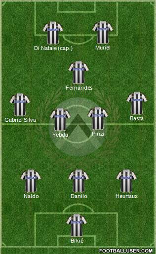 Udinese Formation 2014