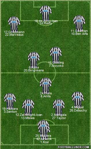 Newcastle United Formation 2014