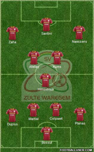 SV Zulte Waregem Formation 2014