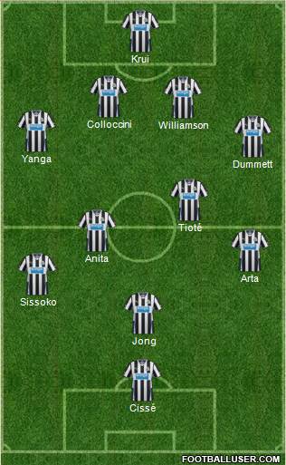 Newcastle United Formation 2014