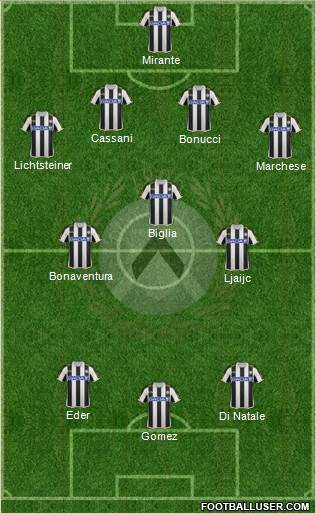 Udinese Formation 2014