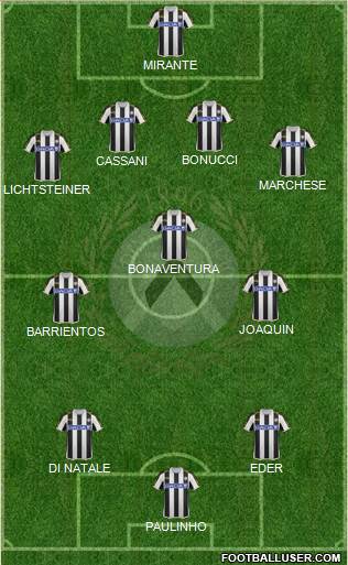 Udinese Formation 2014