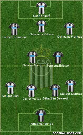 Sporting du Pays de Charleroi 3-4-2-1 football formation