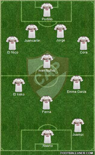 Platense football formation