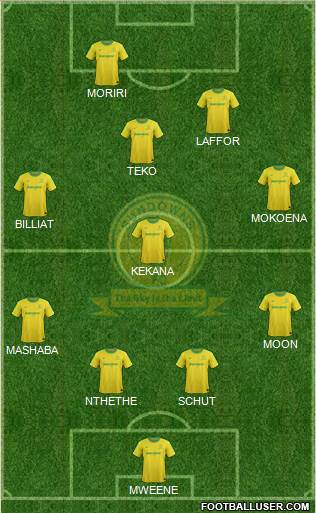 Mamelodi Sundowns 5-3-2 football formation