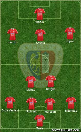 Piast Gliwice 4-2-3-1 football formation