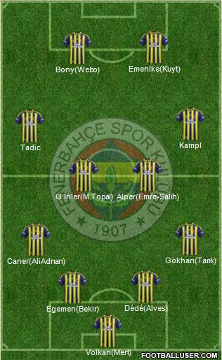 Fenerbahçe SK Formation 2014