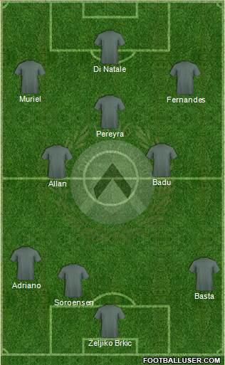 Udinese Formation 2014