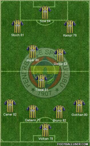 Fenerbahçe SK Formation 2014