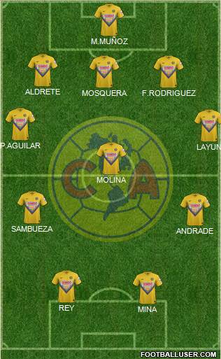 Club de Fútbol América Formation 2014