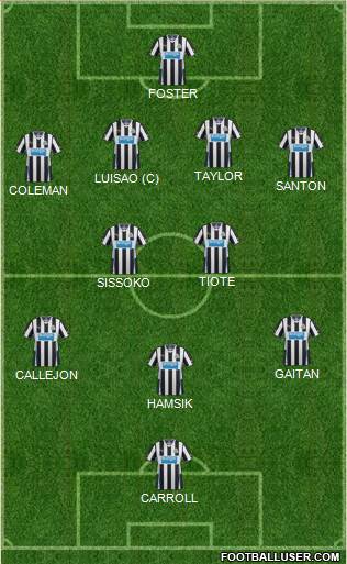 Newcastle United Formation 2014