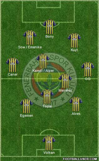 Fenerbahçe SK Formation 2014
