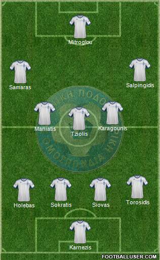 Greece 4-5-1 football formation