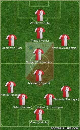 FK Vojvodina Novi Sad Formation 2014
