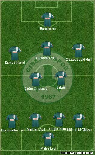 Giresunspor 4-4-1-1 football formation