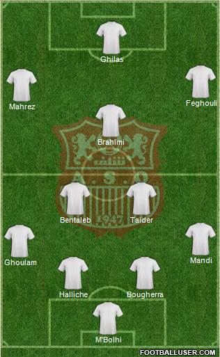 Amel Saad Olympic Chlef 4-2-3-1 football formation