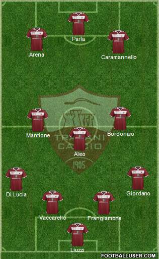 Trapani 4-3-3 football formation