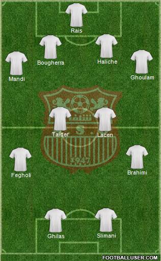 Amel Saad Olympic Chlef 4-4-2 football formation