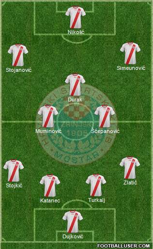 HSK Zrinjski Mostar football formation