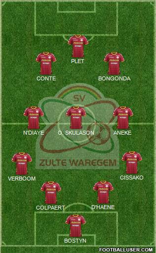 SV Zulte Waregem Formation 2014
