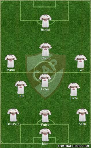 Platense football formation