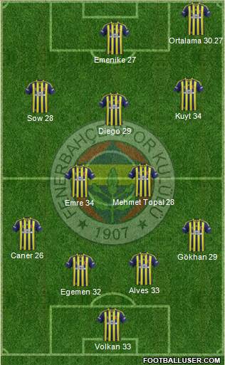 Fenerbahçe SK Formation 2014