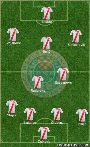 HSK Zrinjski Mostar football formation