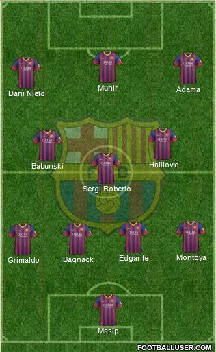 F.C. Barcelona B Formation 2014
