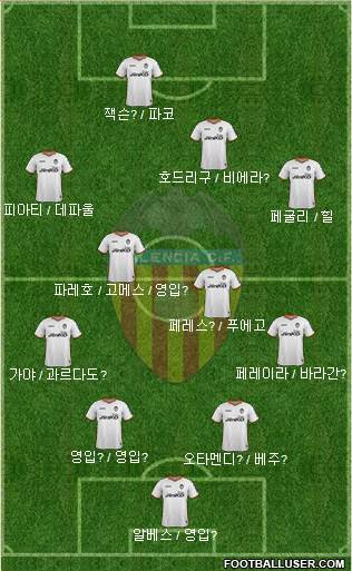 Valencia C.F., S.A.D. Formation 2014