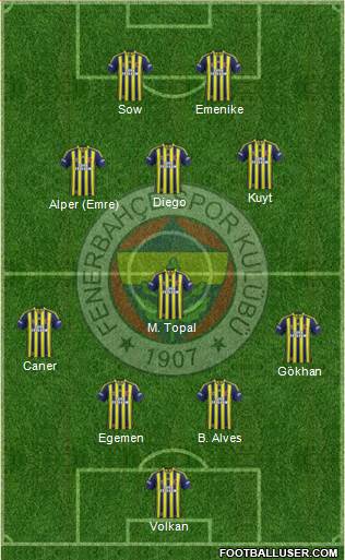 Fenerbahçe SK Formation 2014