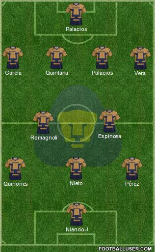 Club de Fútbol Universidad Formation 2014