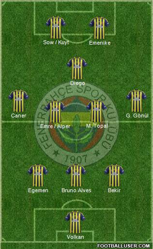 Fenerbahçe SK Formation 2014