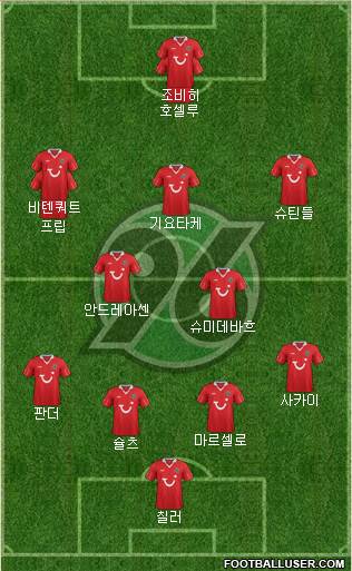 Hannover 96 Formation 2014