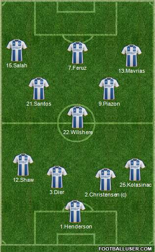 Brighton and Hove Albion Formation 2014